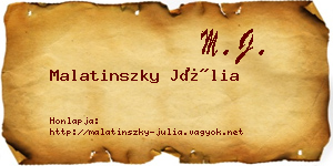 Malatinszky Júlia névjegykártya