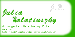 julia malatinszky business card