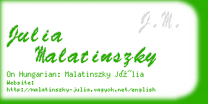 julia malatinszky business card